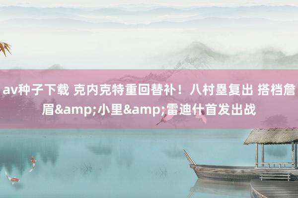 av种子下载 克内克特重回替补！八村塁复出 搭档詹眉&小里&雷迪什首发出战
